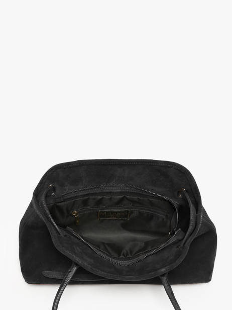 Schoudertas Velvet Leder Milano Zwart velvet VE260610 ander zicht 2